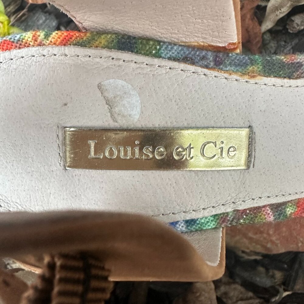 Louise et Cie Floral Wedge Heels | Gold Heel Leather Ankle Strap Sandals Size 6 - Picture 10 of 10